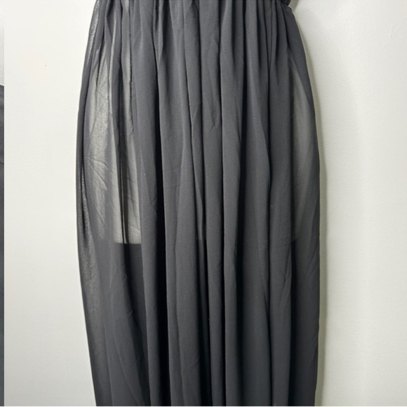 Maternity Chiffon Strapless Maxi Photography Dress Split Front Gown OS - Picture 4 of 9